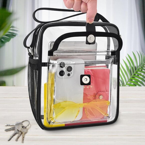 Clear Crossbody Bag for Stadium Events & Concerts - Adjustable Shoulder Strap Pu - Picture 2 of 9